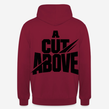 Preview: A CUT ABOVE Hoodie in bordeaux mit Rückendruck